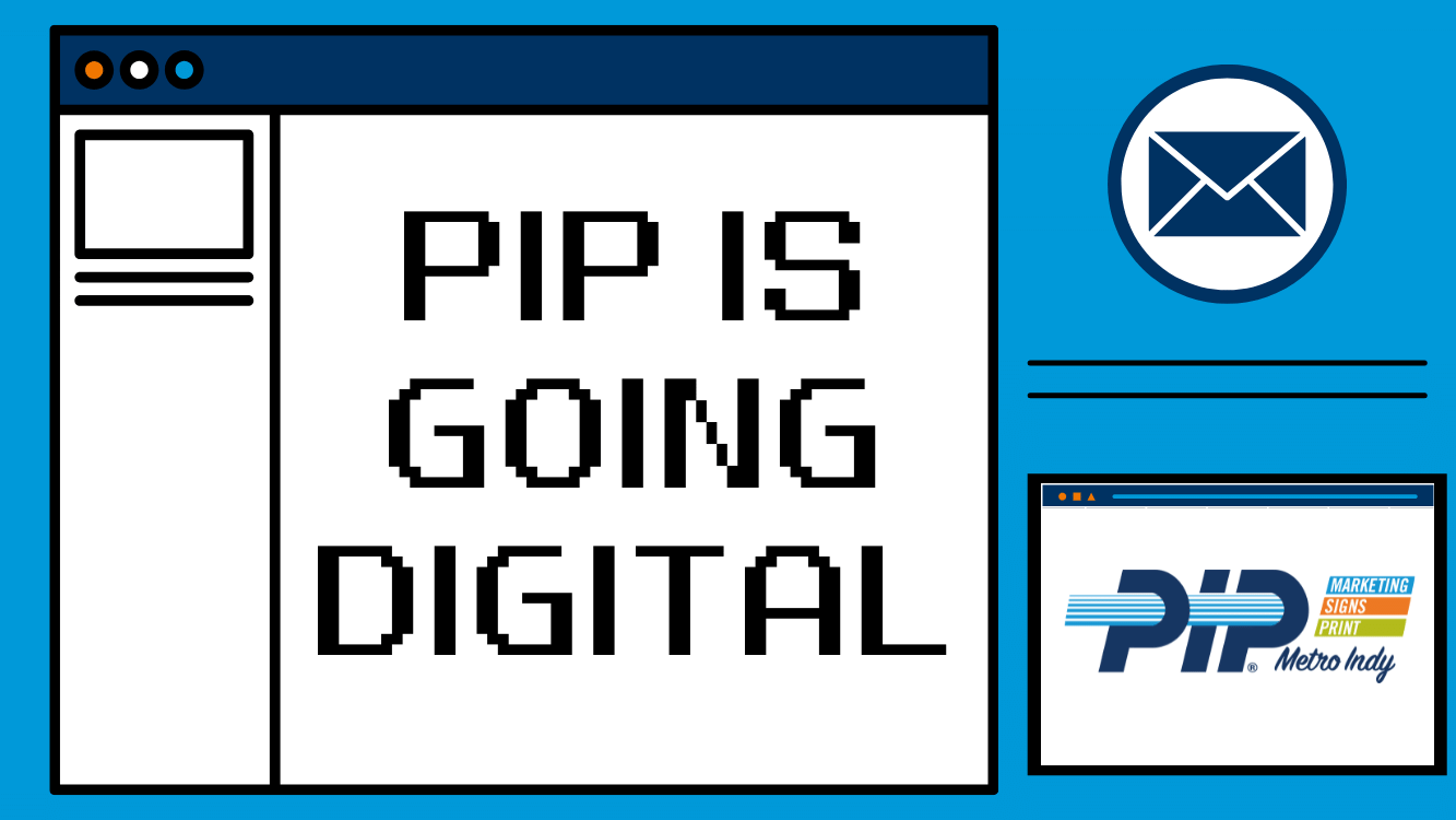 PIP is going digital with 90's themed background and PIP logo in lower left corner